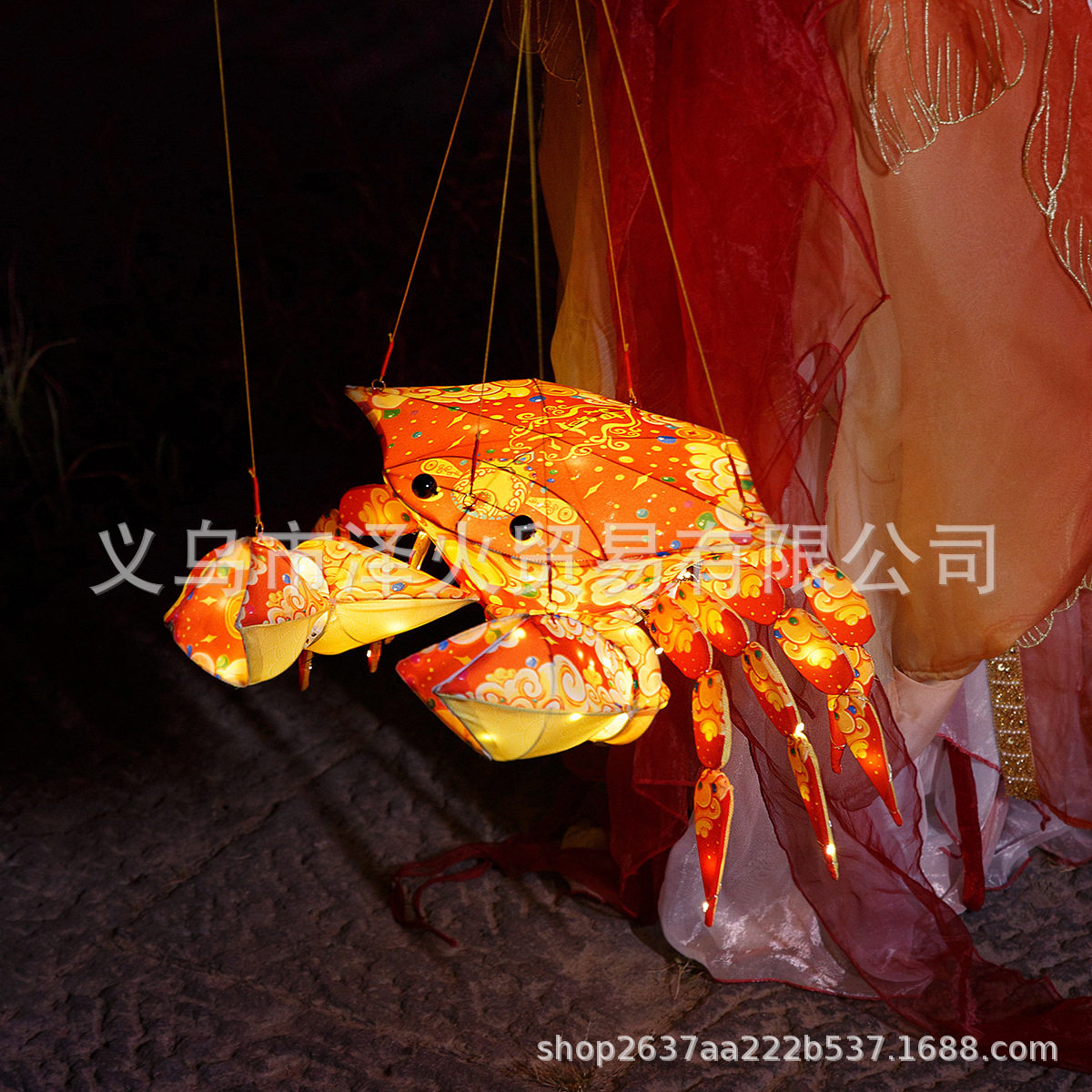 非遗古风螃蟹花灯成品节日装饰