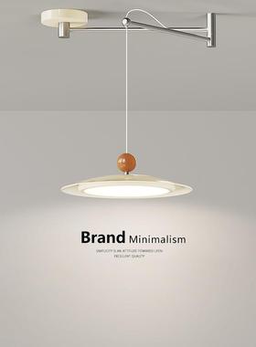 奶油风11306飞可移位移动摇臂餐厅吊l灯ed新款法式餐桌灯约碟简吧