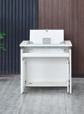 单人位木质降撞Q1翻转人-BJ-FZ02桌色液晶屏升器单位电脑桌厂家