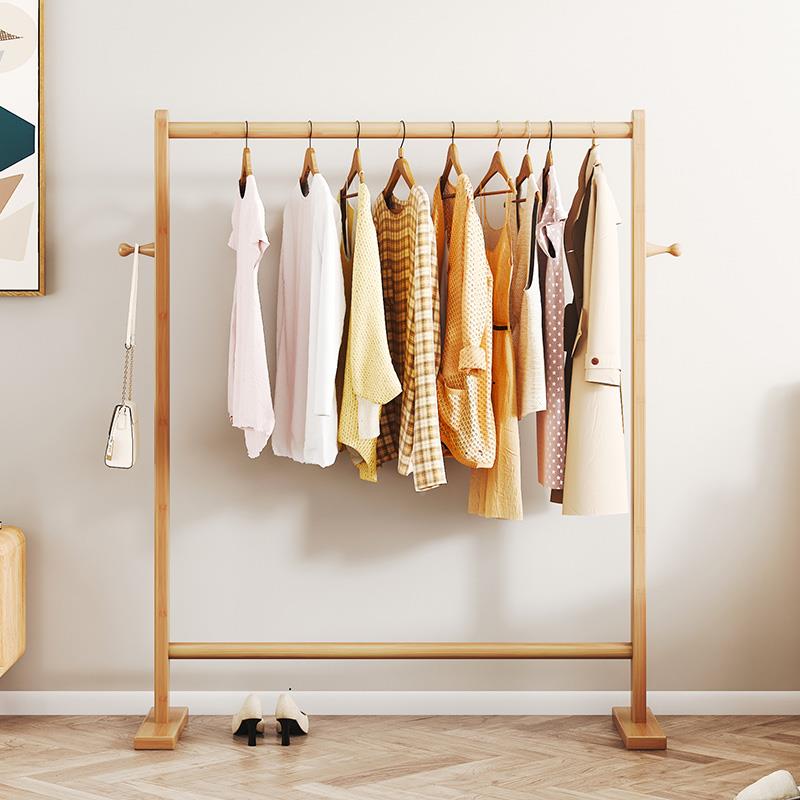 衣架落地卧室家边用床晚上放衣服实木帽易简新款衣2023100K服置物