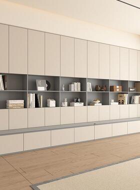 实木书柜卡座景背展示柜落地合一体整墙组去客化SMO家用简约储厅