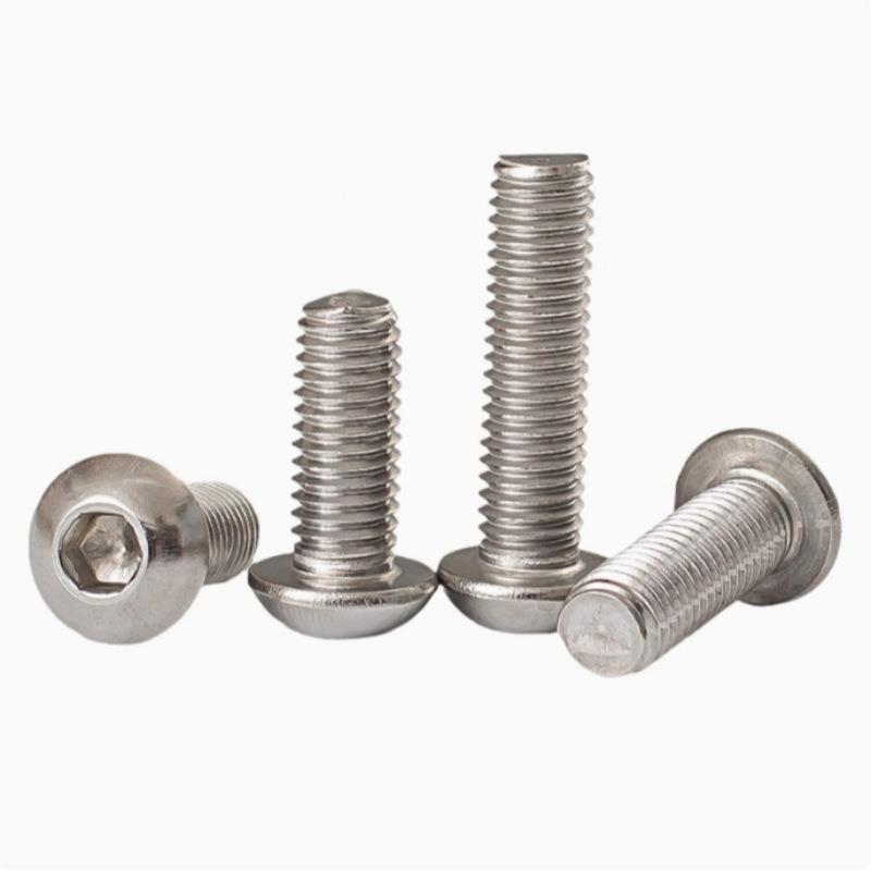 ISO7380内六角机牙螺钉内六角平圆螺钉3钢4不头锈蘑菇0头91401螺