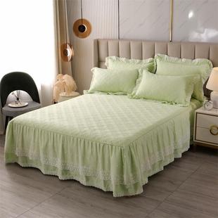 GZ6M202新款 加厚被套OBJ100纯5棉床床 全套夹棉床床裙套四件套罩款