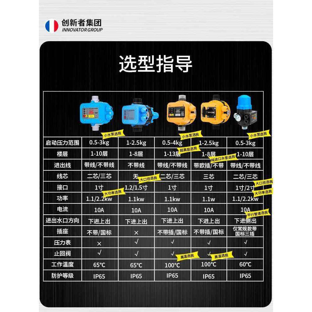智能ZQI控增压水泵缺水保护动压力制器电子水流压开关全力自控制