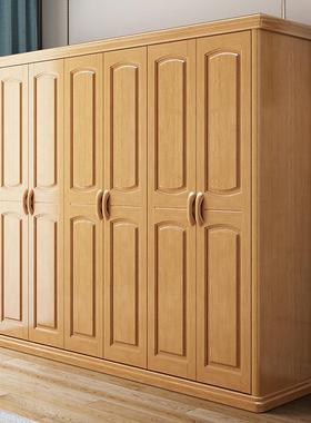 实木衣组柜现代简约中加式23456门整体对开门顶济卧室SFE装衣橱经