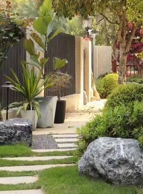 浙林江产地直供驳黑山石LGU原石日景式枯山水观石岸假山鱼池园造