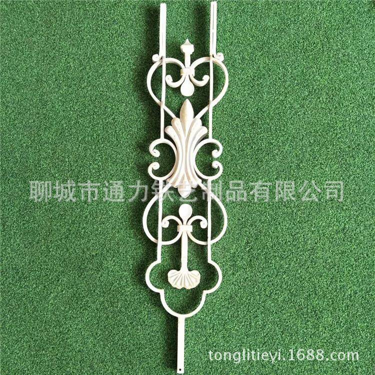 山东铁艺立柱配件方钢锻打实心梯花扶手梯花