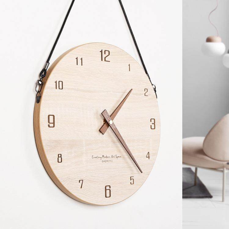 2023新款北欧挂钟家用客厅极简约现代挂墙钟表免打孔创意时尚静音