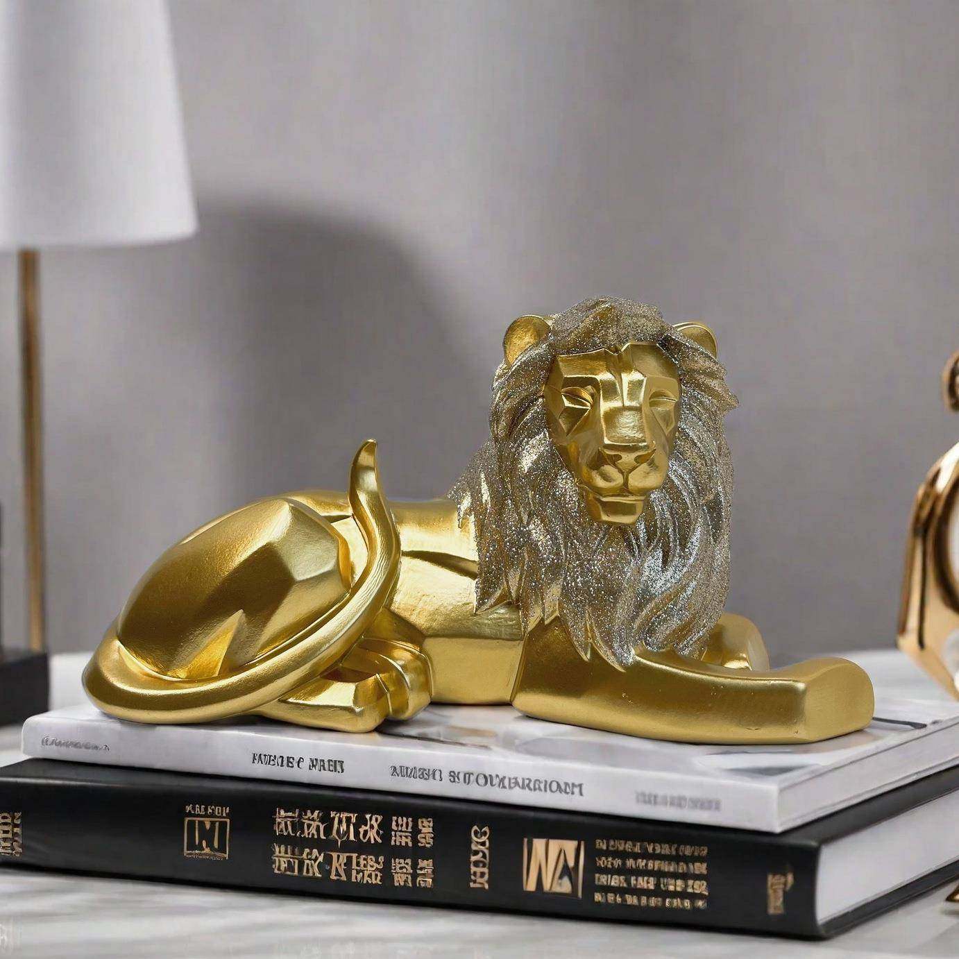 新款几何狮子摆件客厅家居玄关雕像树脂工艺品酒柜书桌装饰品,纺织面料/辅料/配套,纺织机械配件,淘宝优惠券,粉丝福利购,淘宝优惠卷