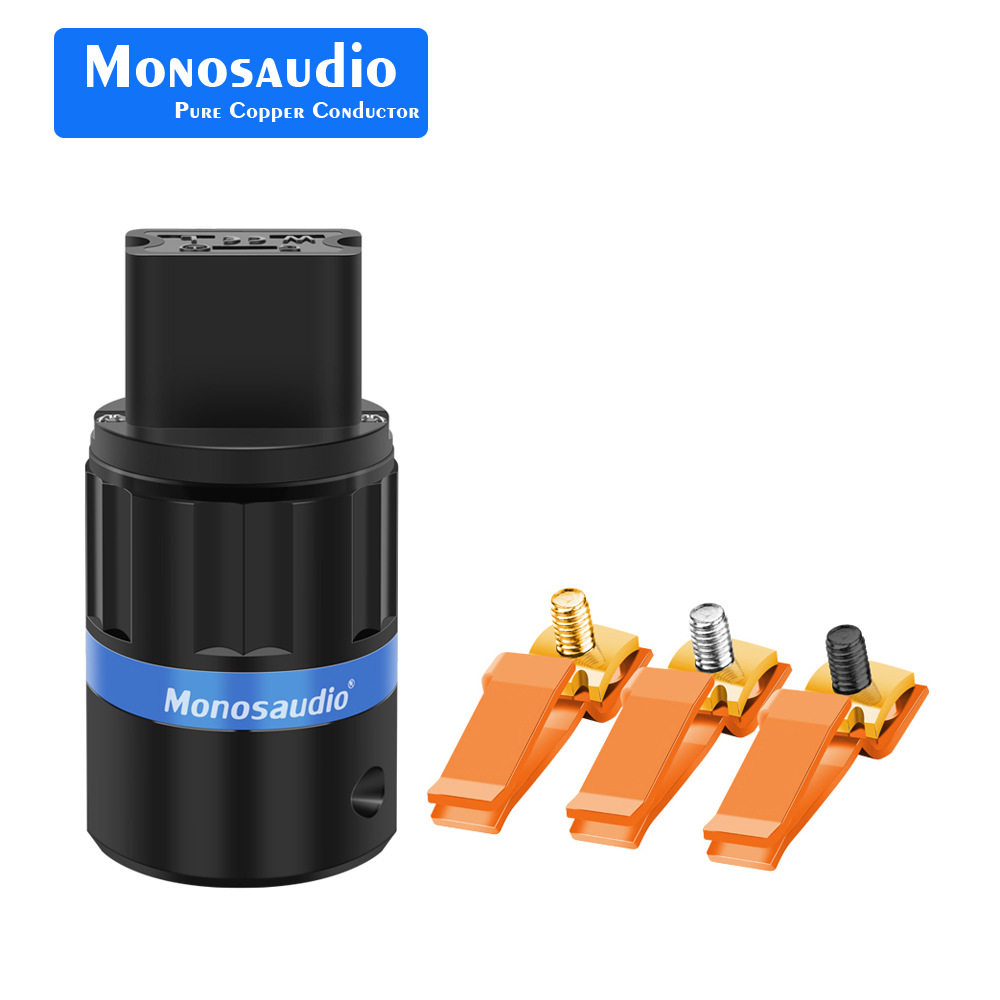 MonosaudioF124C19纯铜镀铑音频电源20A内螺纹电源线音频连接器