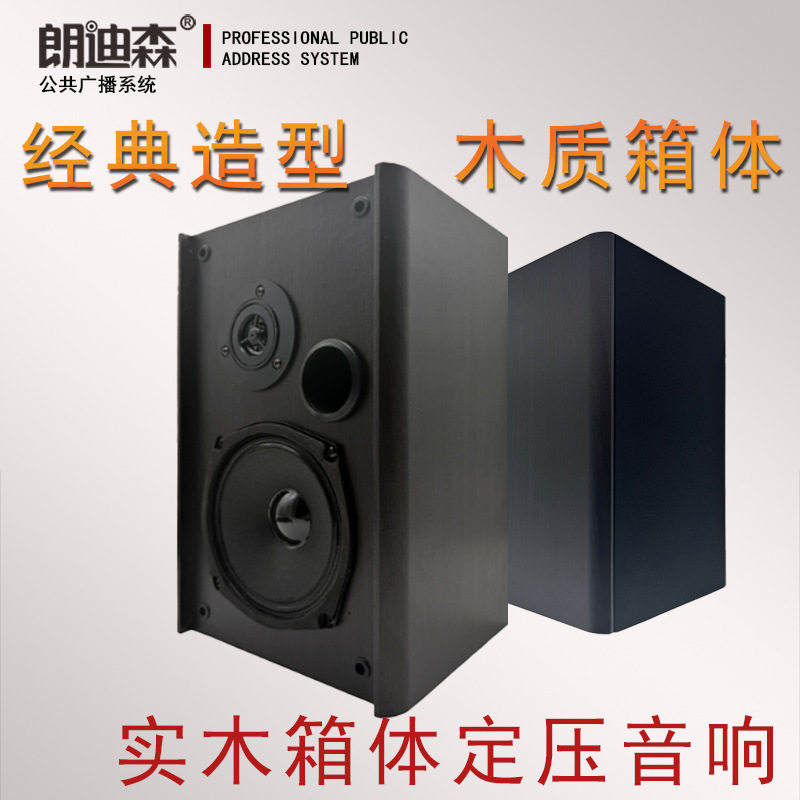 朗迪森公共广播木质方定压音箱多媒体教室背景音乐音响壁挂音响
