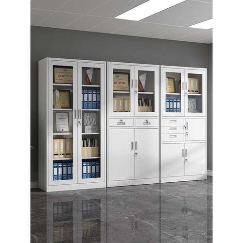 my财务凭证柜铁皮柜文件柜办公室资料柜档案收纳带锁矮柜储物柜靠