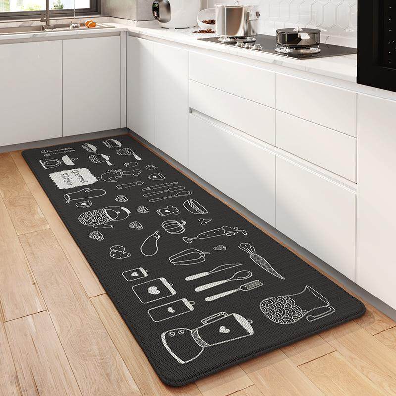 大江简约PVC长条厨房地垫抗疲劳皮革防水防油污脚垫防滑家用可擦