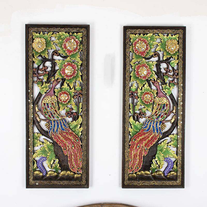 东南亚柚木孔雀雕花板泰式手工木雕琉璃墙上装饰品,机械设备,其他机械设备,淘宝优惠券,粉丝福利购,淘宝优惠卷