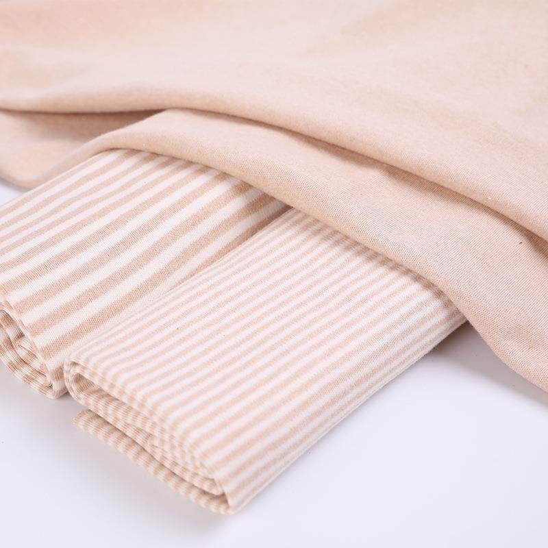 现货深棕棉双彩面棉布彩色条纹面料彩棉婴PIY儿体衣毛服针连织面