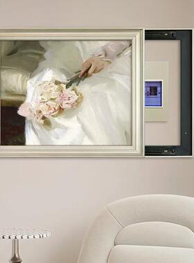 美法式复古电推表箱装画式客餐厅可饰拉配电箱挂画欧式电源al2024