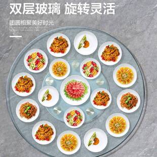 餐桌桌转盘钢圆化AVM玻璃家用转盘轮圆桌饭桌转盘底座旋转桌面面