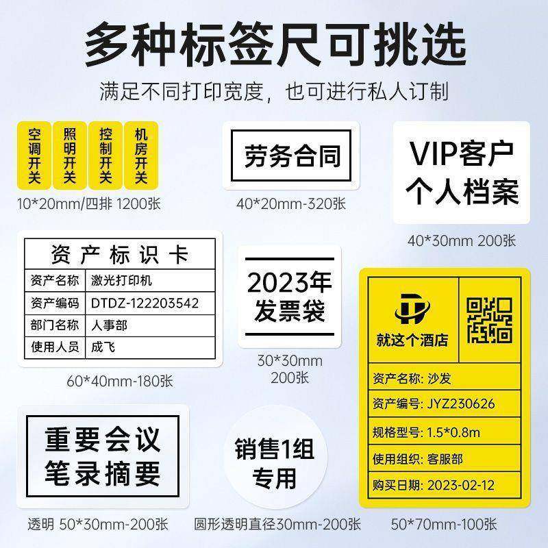 DSP30办公资产标打印机固定备资产设贴签纸文件夹标签防水P2+1卷5