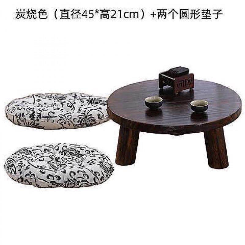 日式飘窗桌约子茶几木实榻榻米小桌子简炕桌KUA家用小小圆桌坐地