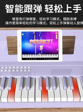 可钢折叠88键便式子电琴成人入携门专用儿童UWT初学61键亮灯家用