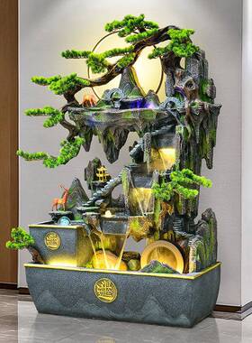 大型假庭地山流水喷鱼缸循环水泉户外花园院阳台造景XUI落装饰摆