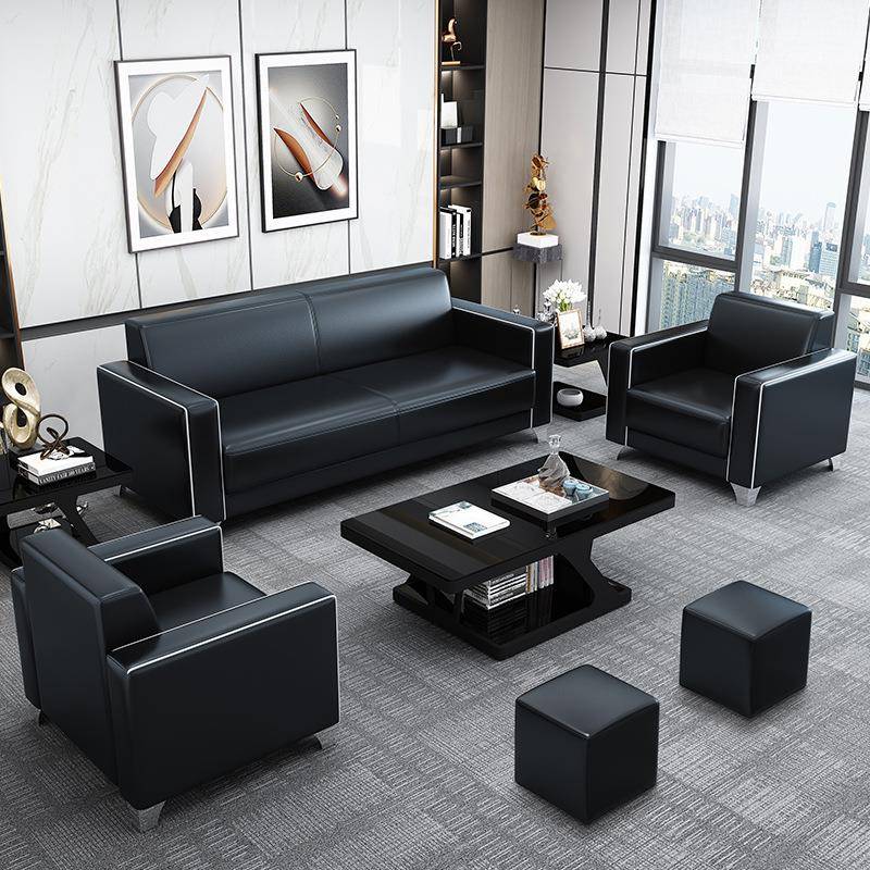 2办025新款公沙发简约现代XQO商务接待客公室会洽谈三人位茶几办