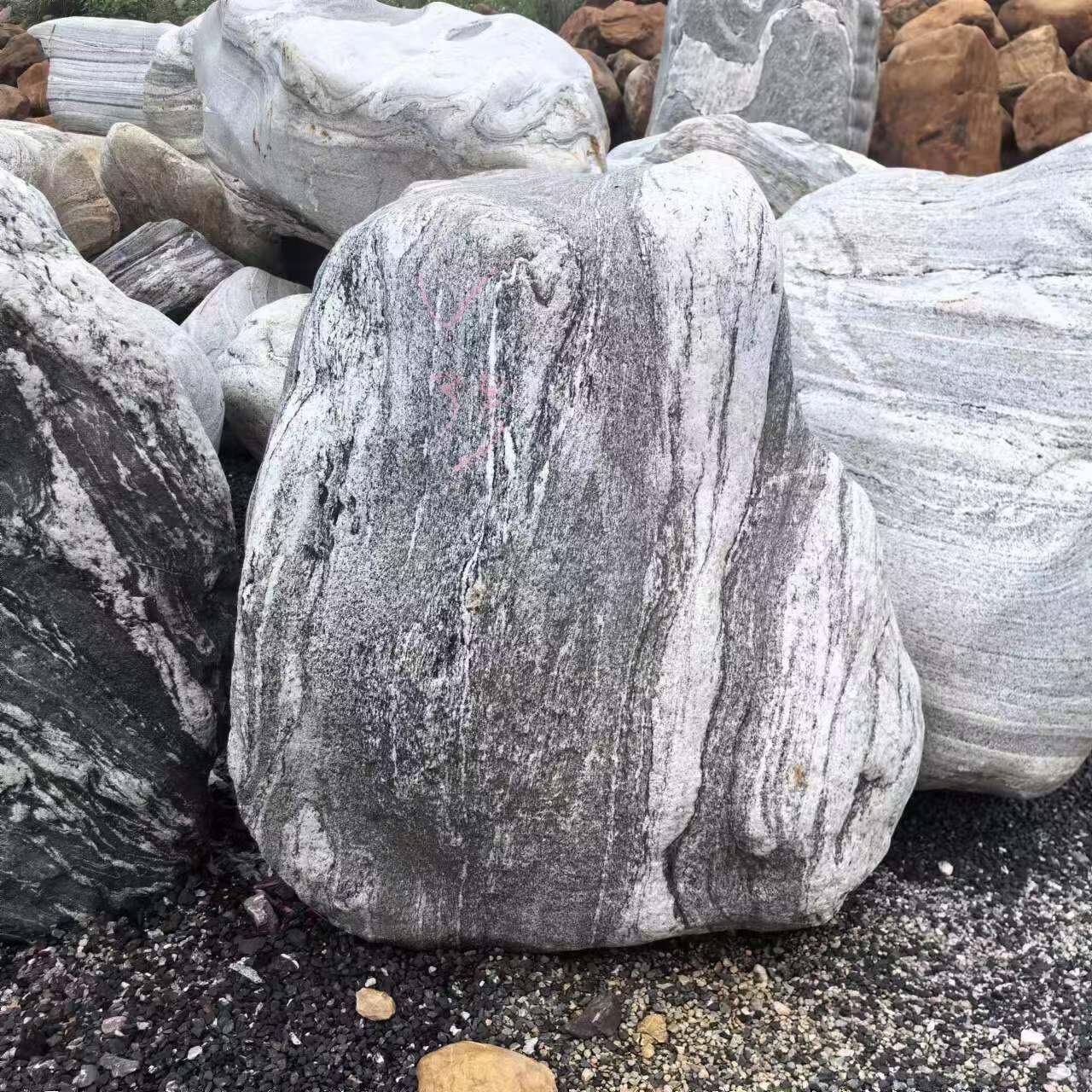广2452广州圳海东莞惠州雅珠安石泰山石风水石鱼池深假山石造东景
