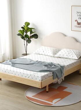 云.朵实木白蜡木原木女孩公主12C-03521米.5米软包靠背儿童床单人