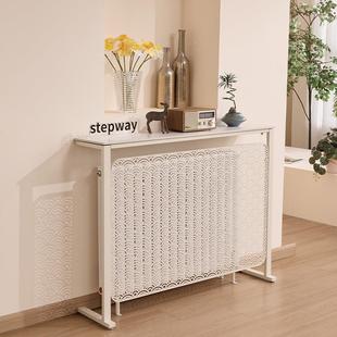 玄关台暖遮气片挡板罩上方置物架新中式靠边柜窄岩沙发985后墙长dω