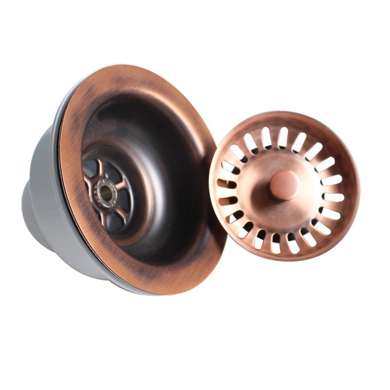 2天力水槽114欧式碗体3器镀XK223C03古铜怀旧落水器PVD配件XK23C0