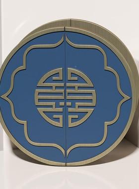 新中式圆玻璃实木大半拉手蓝色仿古56251铜包门厢酒店会红议室把