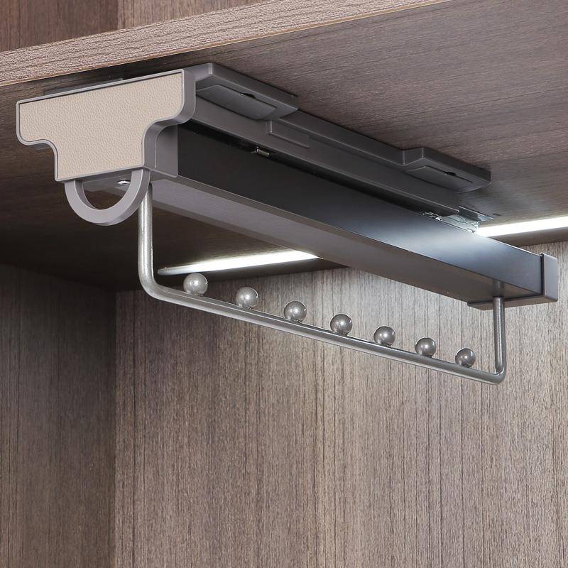 衣柜挂衣杆伸柜内抽拉式顶缩衣架F767TMSH横衣橱竖纵向杆浅柜装衣