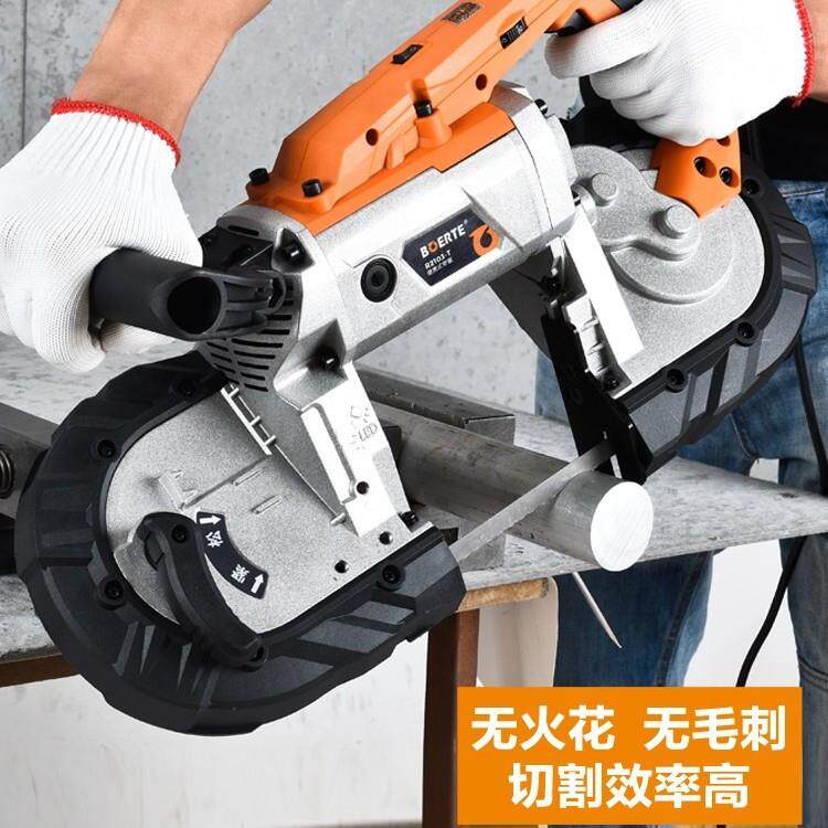 博尔小型特便钢携式直手持带锯机153卧式金属铝材木工切割机铁名