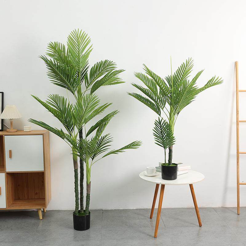 大真树型落地装饰摆三杆散尾件室植物凤尾葵内布置棕榈树绿植仿盆