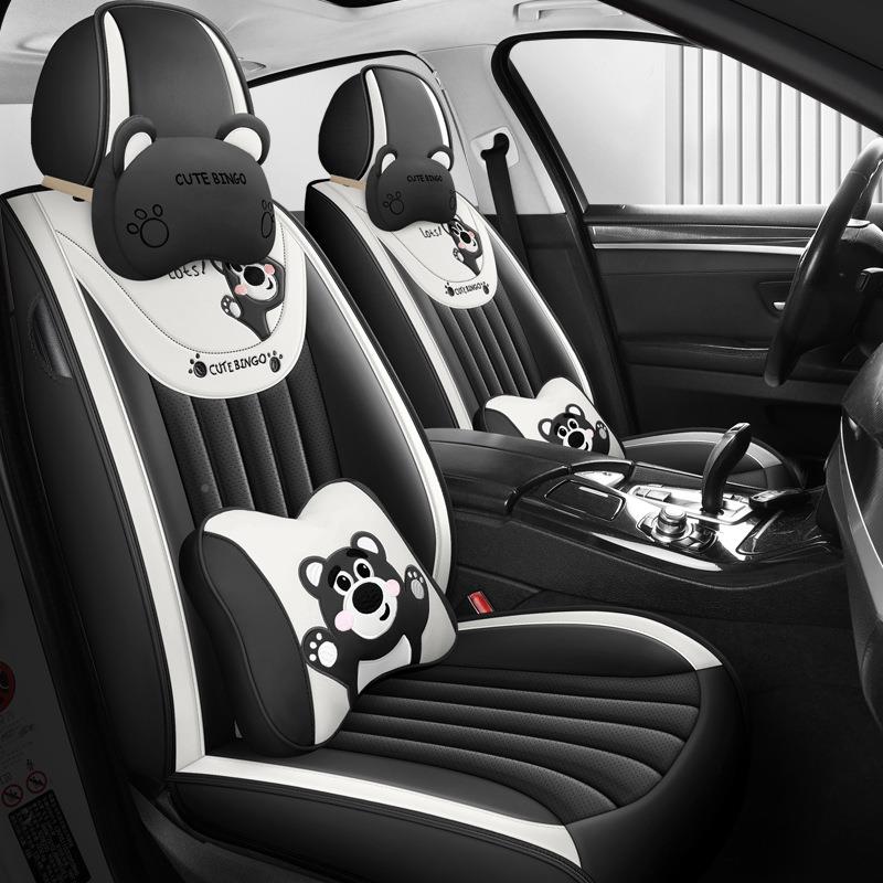 卡通可爱汽车坐垫女季四通用全包围纳款帕474皮座椅套新士车内座