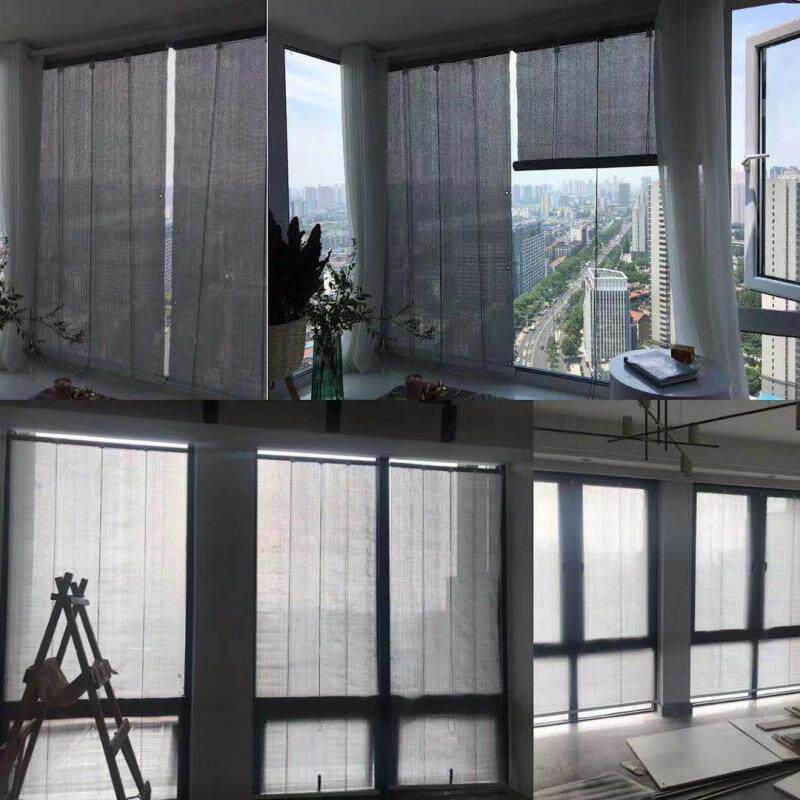 阳台免打透明遮防阳帘KLJL866半玻璃晒隔热降温升降拉卷帘防雨防