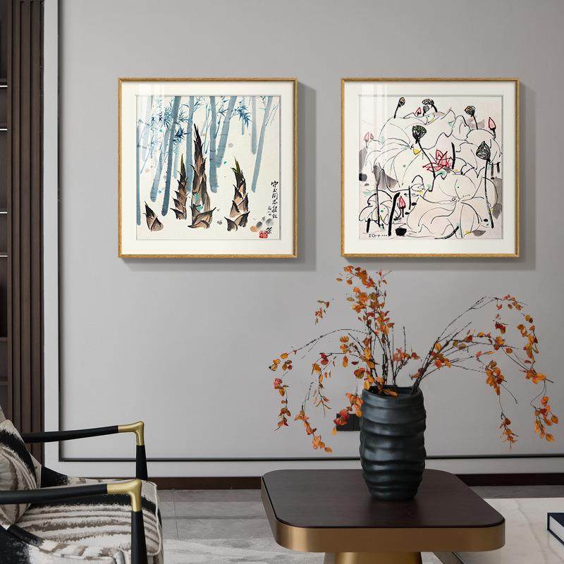 吴冠中新中式客厅餐厅挂画方形卧室装饰画水墨壁画复古玄关墙画,纺织面料/辅料/配套,纺织机械配件,淘宝优惠券,粉丝福利购,淘宝优惠卷