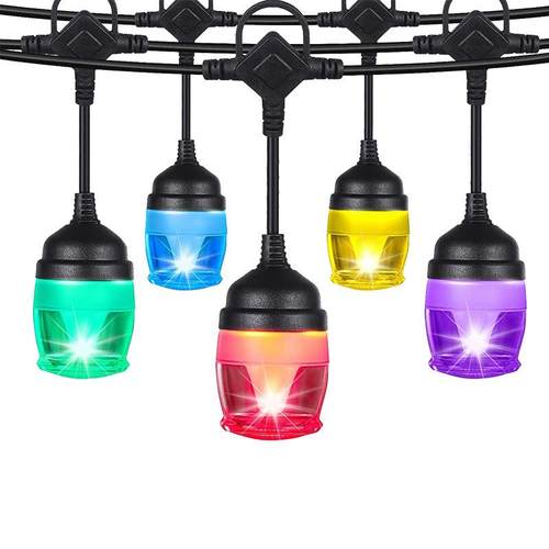 led七彩灯串灯室内外气氛遥控跑马灯户外防水RGB庭院派对装饰串灯