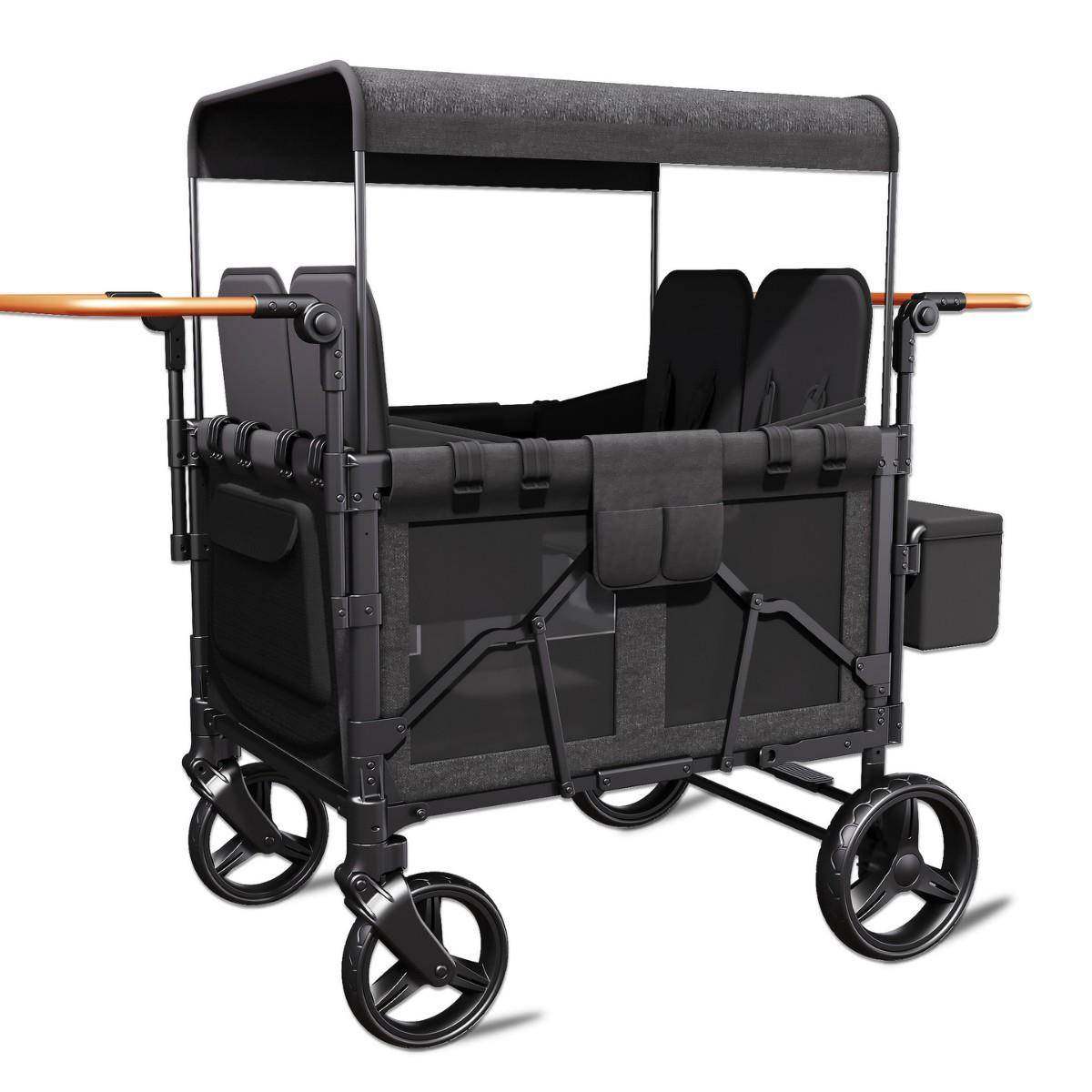 露营车婴儿童加长推车可坐四胞胎宝宝四胎神器营地车四人多功能