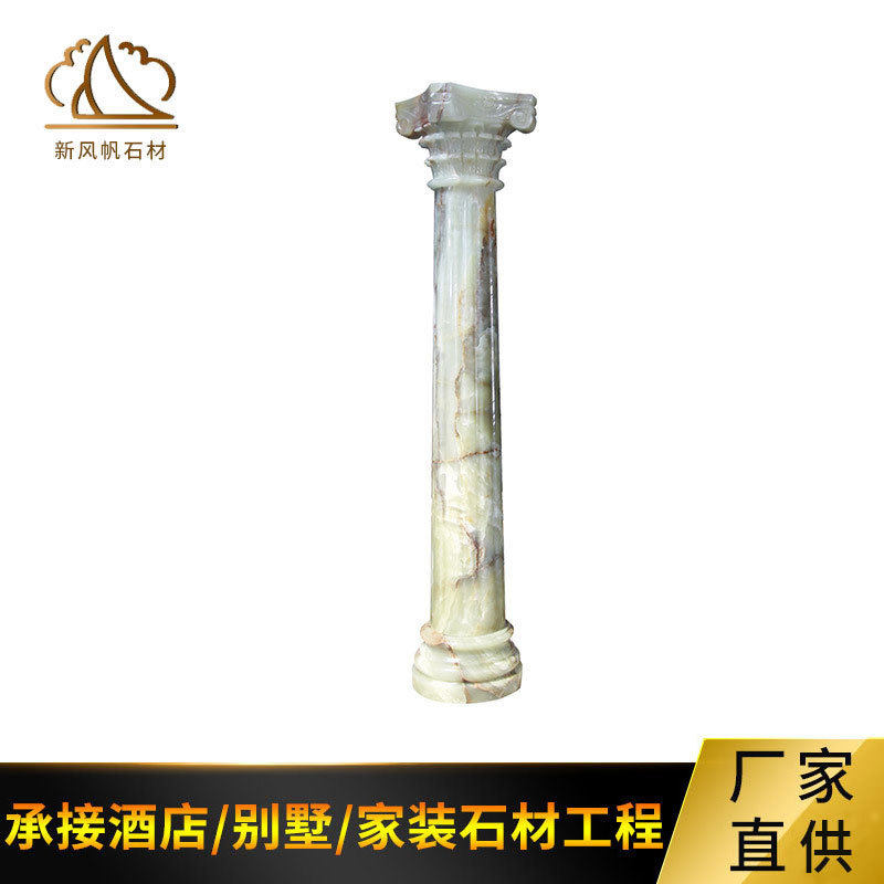 欧式罗马柱制作红花冰玉线条折纸罗马柱白色细纹无缝大理石圆柱