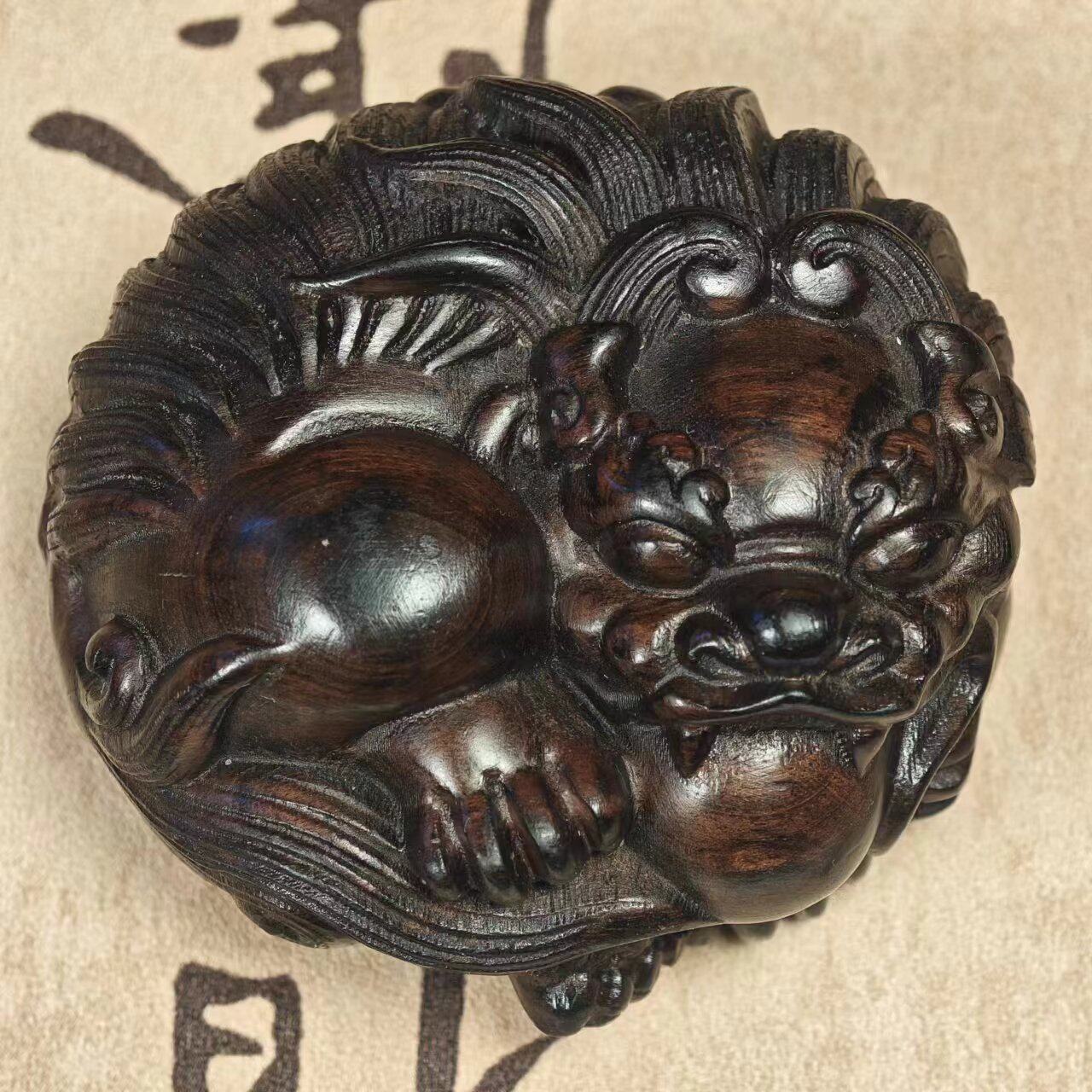 90克沉香手把件高档雕刻貔貅抱球文玩桌面小摆件工艺品送礼饰品