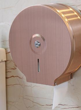 不锈钢大卷纸盒酒店卫生间纸架免打孔防挂水大盘81123纸盒壁厕纸