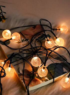 优外品led铜线灯圣晶诞庭院装饰彩灯户水球灯气太阳能泡QUS灯串