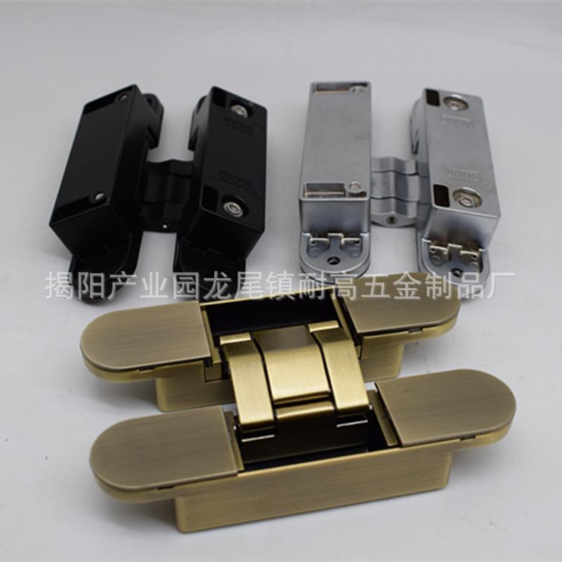 HGE80三维可调暗铰链型门铰铜门暗页合165*3NEG-80-10黑色十字铰