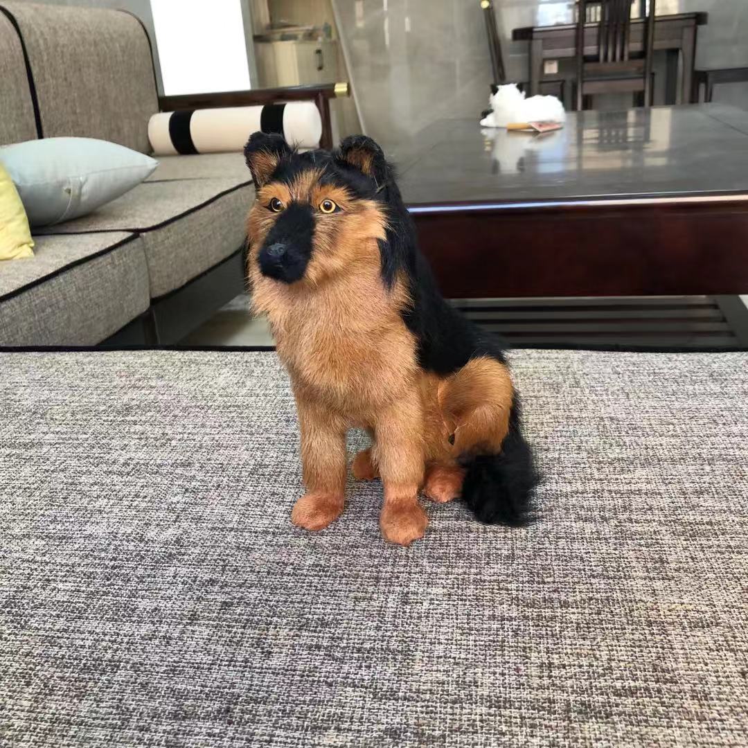 仿真狼狗摆件玩具新创意饰品名犬道具德国黑背牧羊犬模型拍照