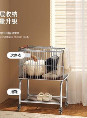 中古脏衣动篮层可移pxx7TH5T带轮卧室卫生间收纳家用双手收纳置物