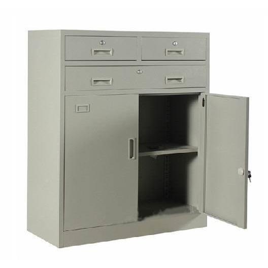 杭厂家中三斗下产钢制文件柜更衣柜办公文件柜生州办公铁皮柜