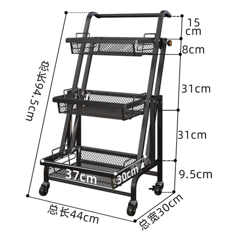 JyerSRxp落地多层移动收折纳厨房平行叠置物架手推车置物可架旋转