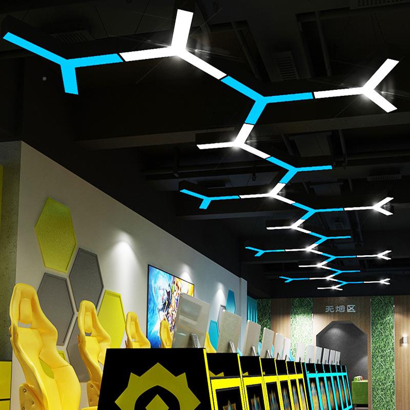 办公室Y形y型吊灯人BG003字市创意个房性工业风身网咖商铺展厅超