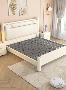 1软包实木床双白色奶油风VBO.8米现代简约轻奢主卧1.5m人床床储物